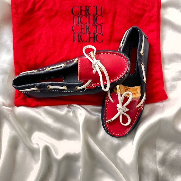New CH Carolina Herrera Red and Black Loafers for girls - Picture 12 of 13